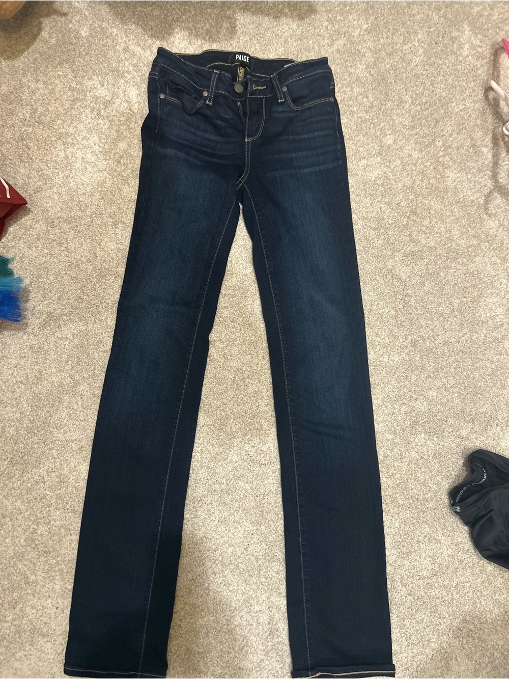 PAIGE Dark Straight Leg Jeans